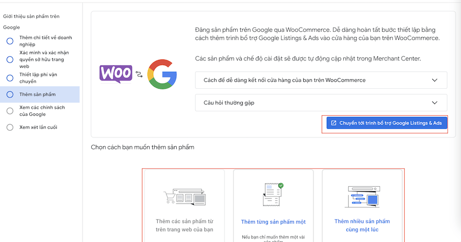 Bước 4 Thiết lập Google Merchant Center
