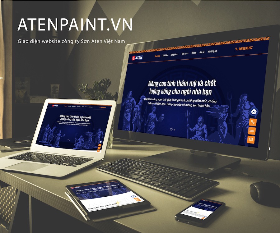Thiết kế website sơn Aten Việt Nam