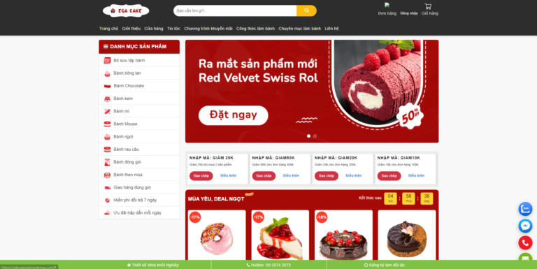 Theme wordpress bán bánh ngọt , bánh kem đẹp