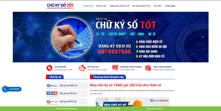 Theme wordpress dịch vụ chữ ký số