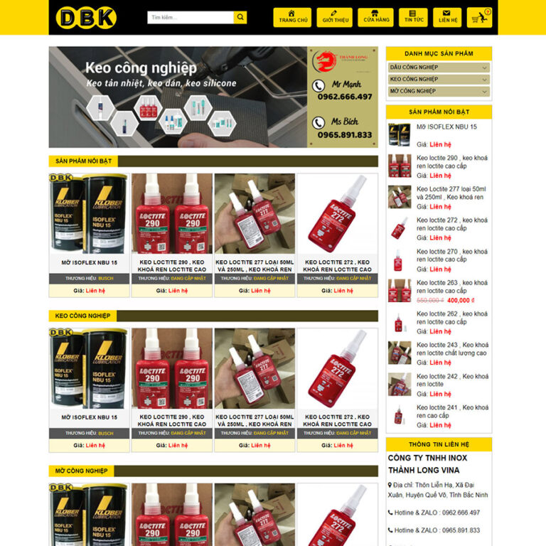 Theme wordpress bán keo mỡ