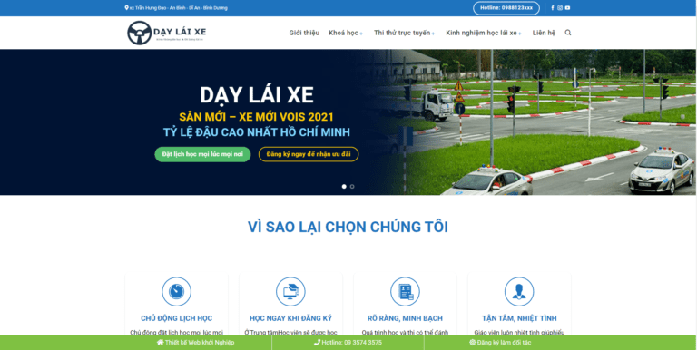 Theme wordpress trung tâm dạy lái xe