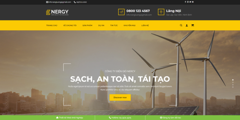 Theme wordpress công ty điện mặt trời