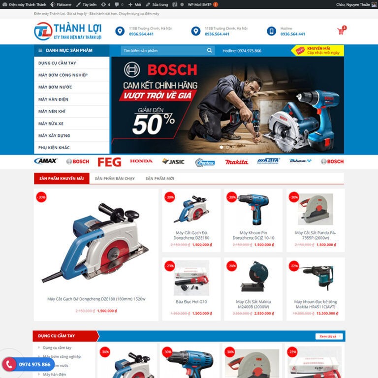 Theme wordpress bán điện máy – điện cơ 01
