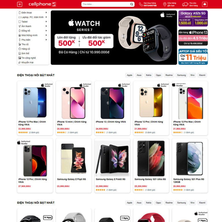 Mẫu theme wordpress bán điện thoại 05– Cellphone