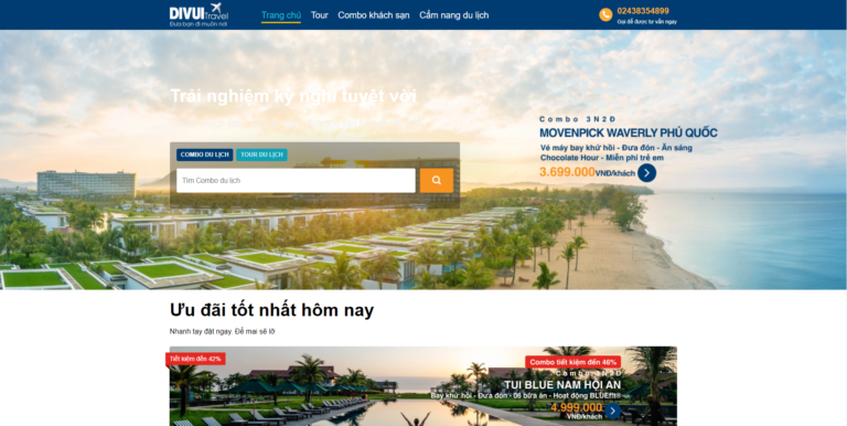 Theme wordpress du lịch giống ivivu