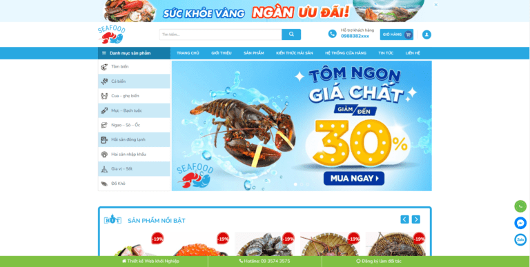Theme wordpress hải sản 2