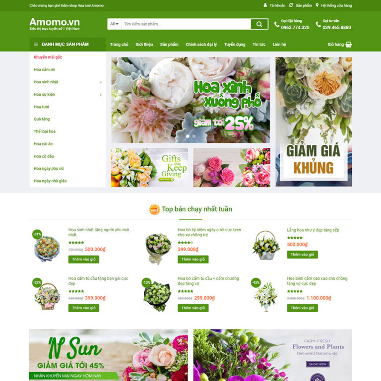 Theme wordpress bán hoa tươi