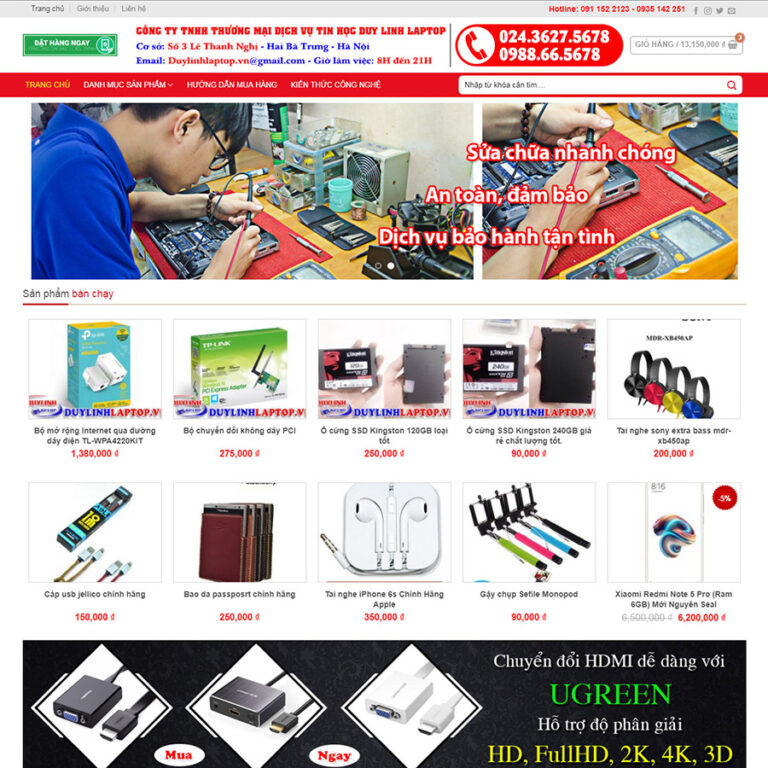 Theme wordpress bán linh kiện
