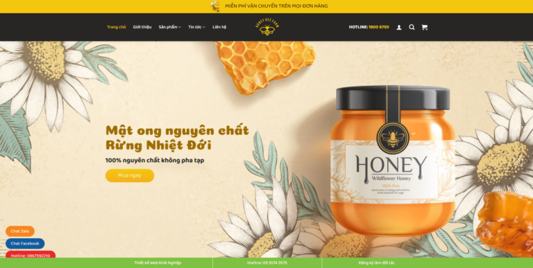 Theme wordpress bán mật ong 01