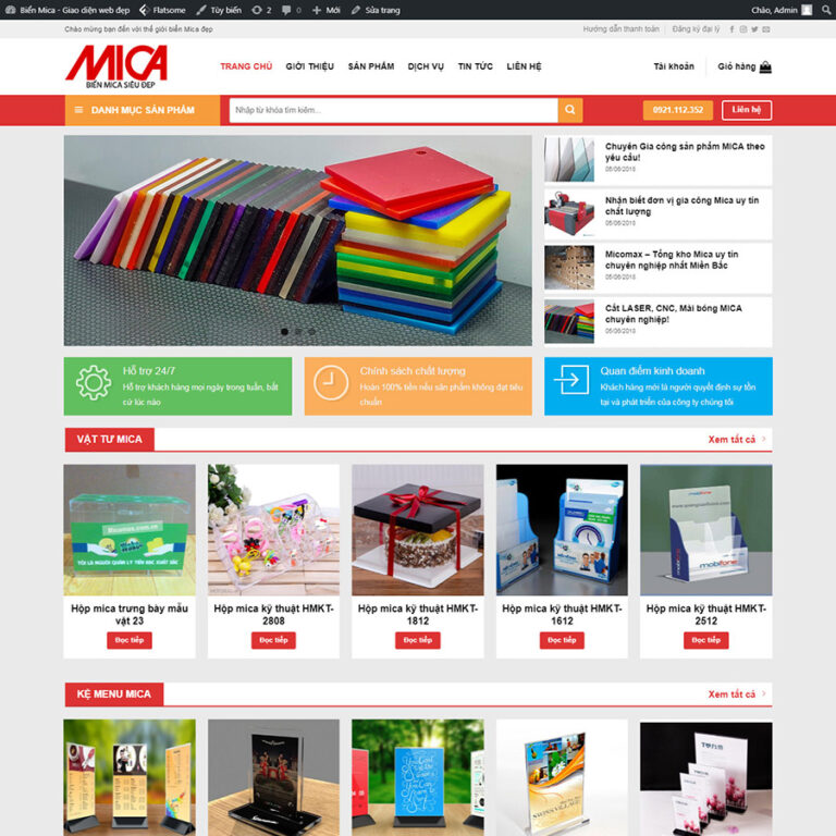 Theme wordpress bán sản phẩm Mica