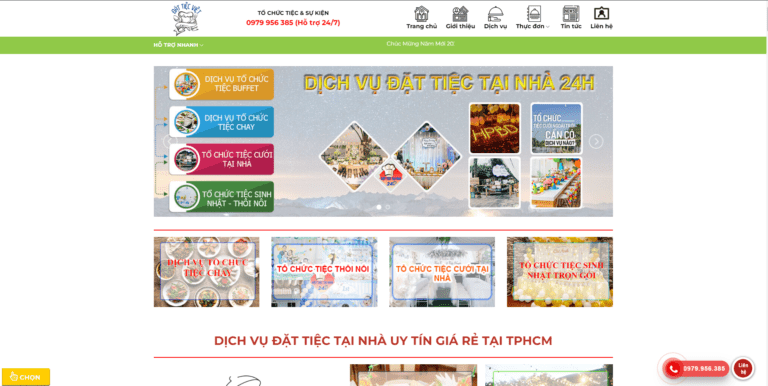 Theme wordpress dịch vụ nấu ăn