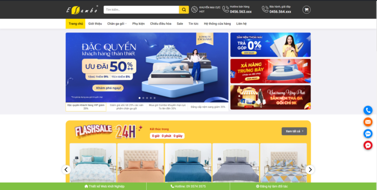 Theme wordpress bán nệm 01