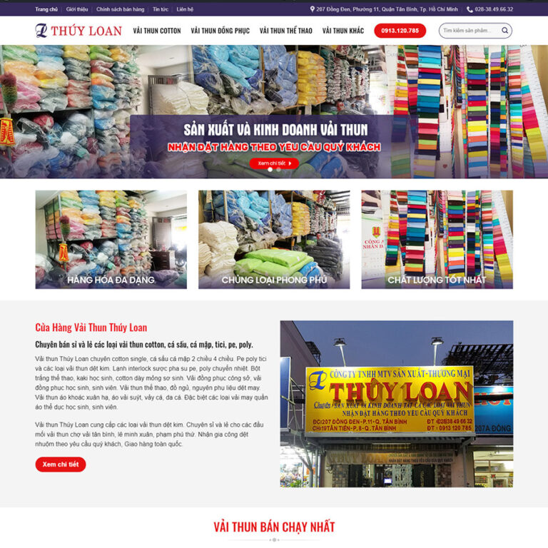 Theme wordpress bán shop vải