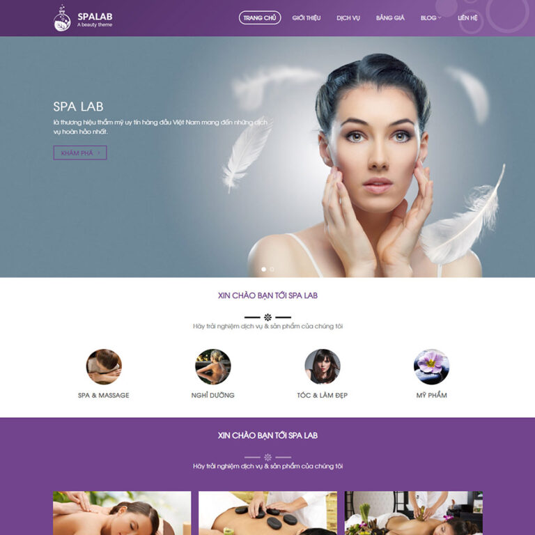 Theme wordpress dịch vụ spa 04