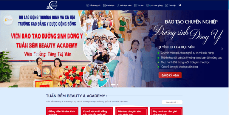 Theme wordpress khóa học thẩm mỹ