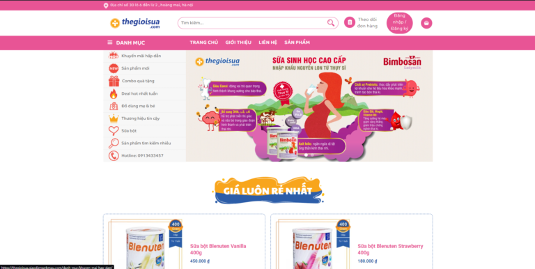 Theme wordpress bán sữa, tã, đồ em bé