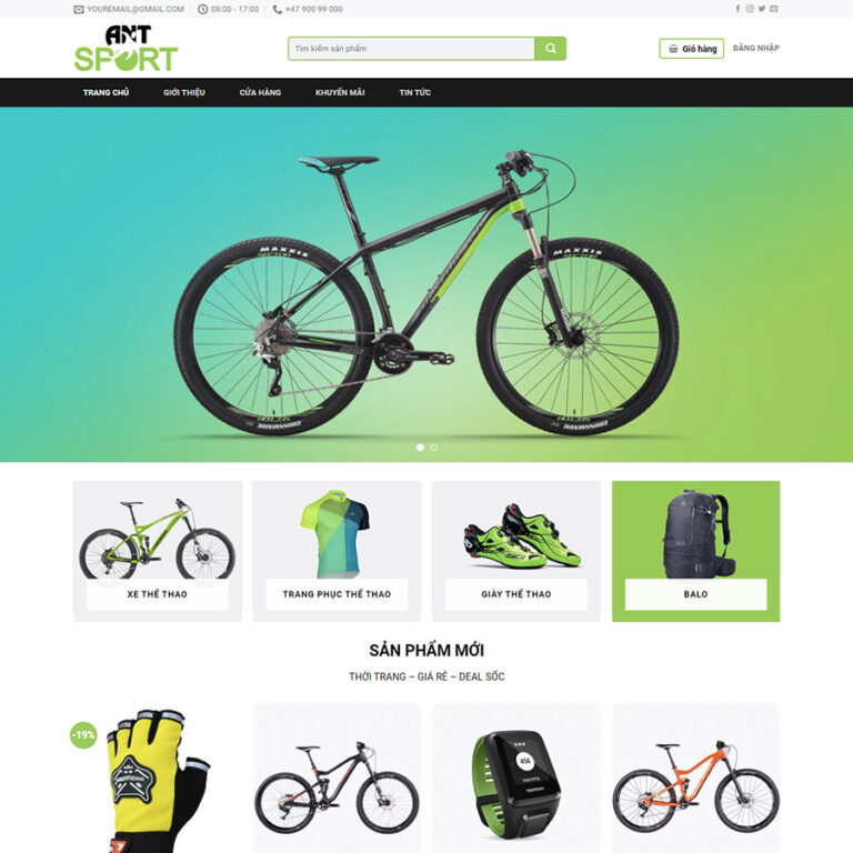 Theme wordpress flatsome bán đồ thể thao