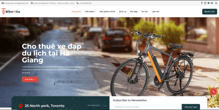 Theme wordpress cho thuê xe đạp