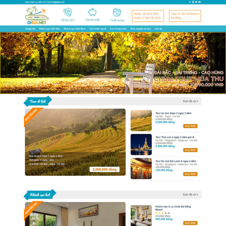 Theme wordpress du lịch khách sạn 01