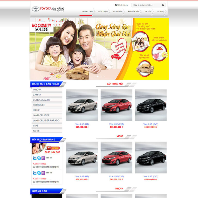 Theme wordpress đại lý Toyota