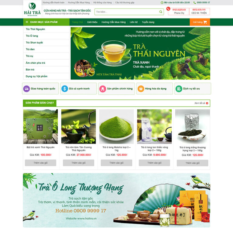Theme wordpress bán trà xanh
