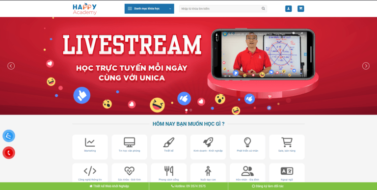 Theme wordpress bán khóa học đẹp 01