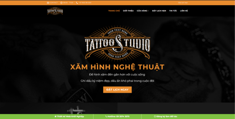 Theme wordpress cửa hàng, dịch vụ xăm