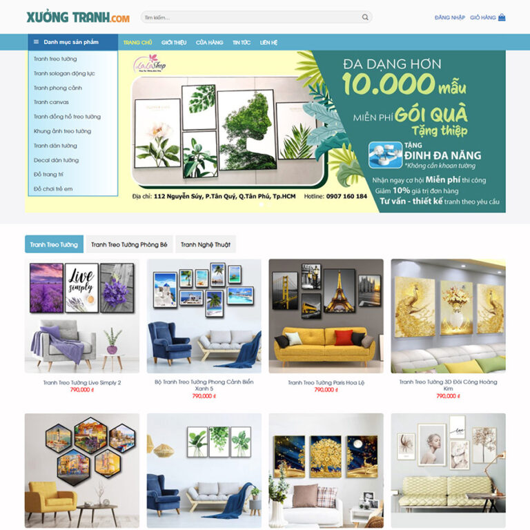 Theme wordpress Flatsome bán tranh